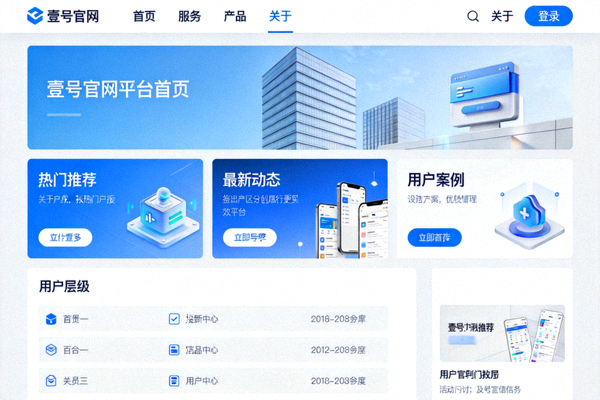 壹号官网平台首页界面截图，展示清晰的导航栏与内容分区